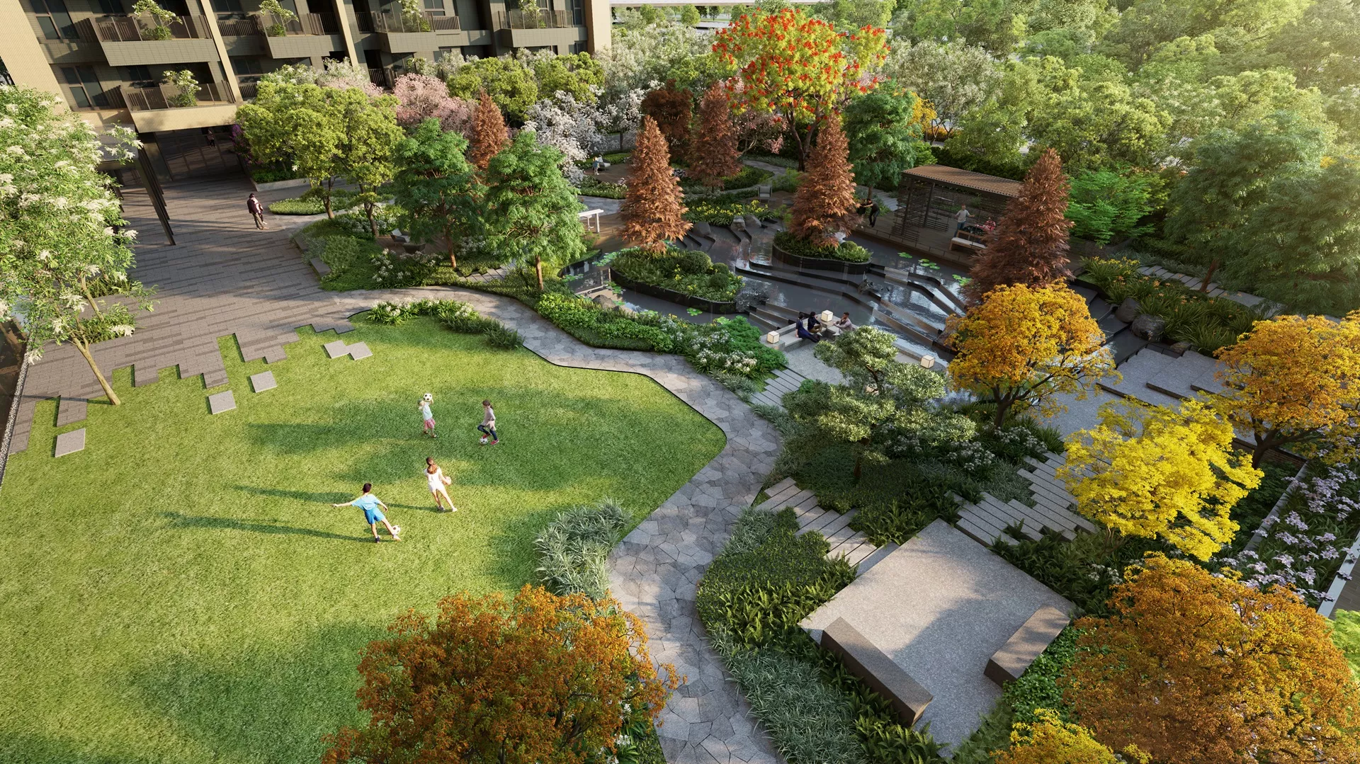 3D景觀 中庭草坪