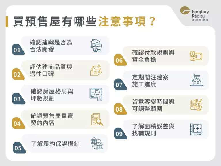 買預售屋前要注意什麼?留意 9 大注意事項避免踩雷示意圖